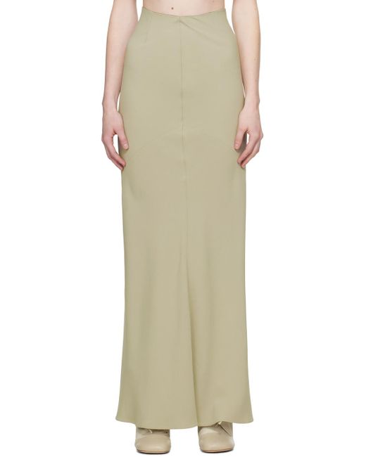 AMI Natural Bias-cut Maxi Skirt