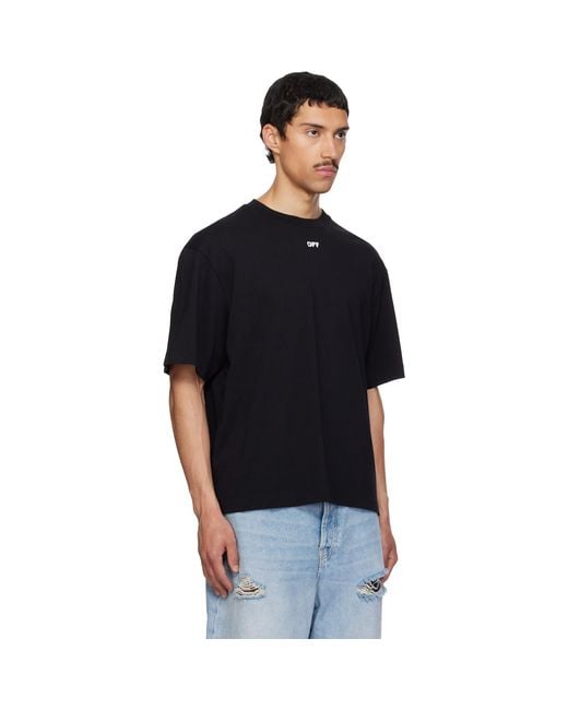 Off-White c/o Virgil Abloh Black Rubbed Paint Arrow Skate T-Shirt for men