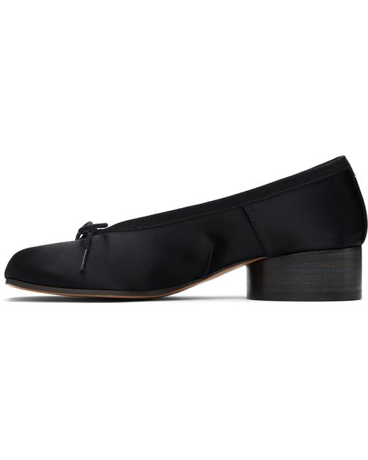 Maison Margiela Black Tabi Satin Ballerina Heels