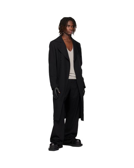 Rick Owens Temple Drella Trench Coat in Black for Men | Lyst