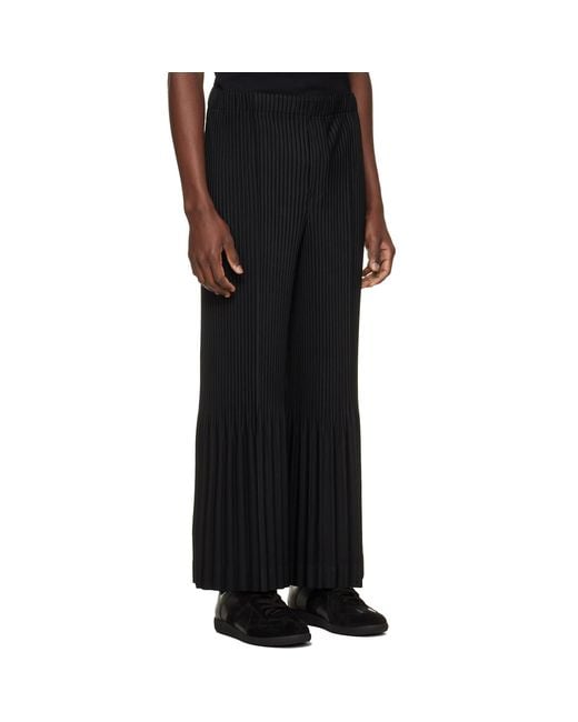 Homme Plissé Issey Miyake Black Pleats Bottoms Trousers for men