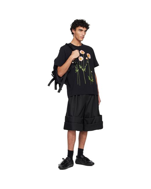 Simone Rocha Black Beaded Utility Bow Backpack for men