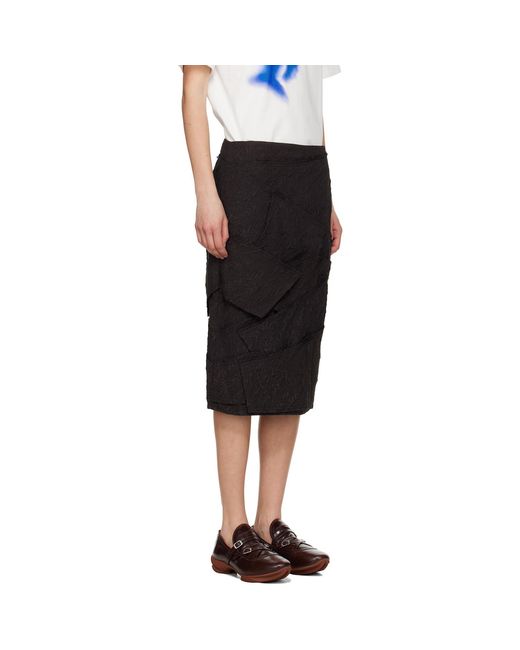 Adererror Black Raw Edge Midi Skirt