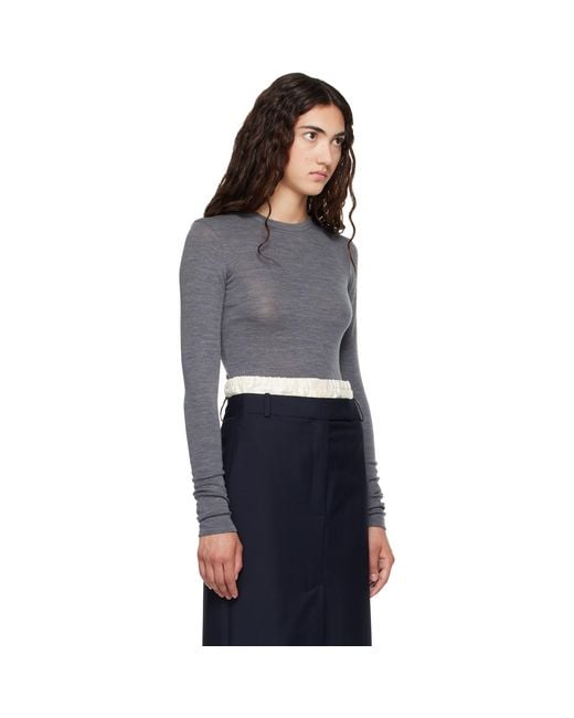 Rohe Blue Fine Merino Long Sleeve T-Shirt