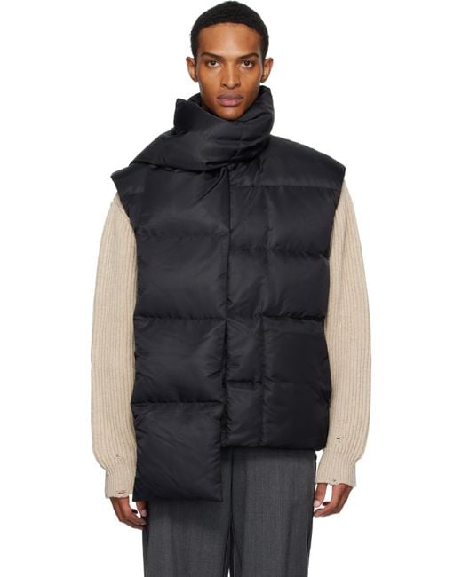 MM6 by Maison Martin Margiela Black Scarf Down Vest for men