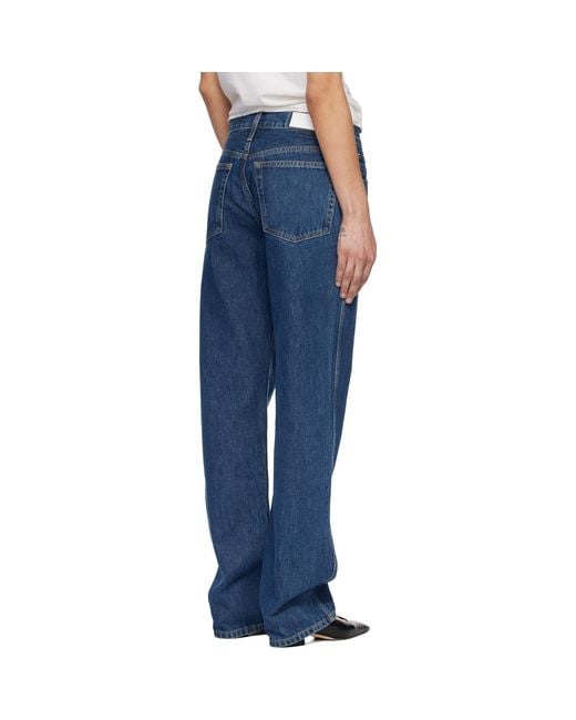Re/done Blue 90S Mid Rise Loose Jeans