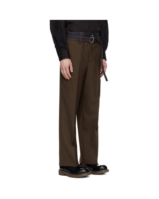 Sacai Black Suiting & Denim Trousers for men