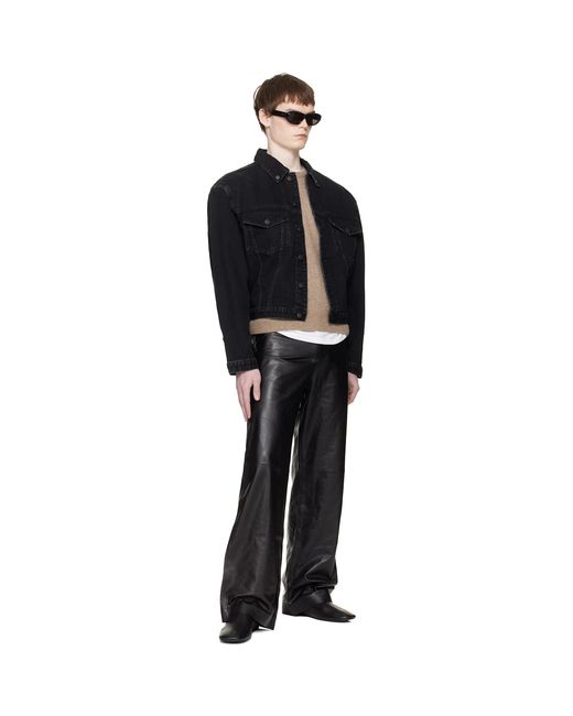 Entire studios Black Shrunken Denim Jacket for men