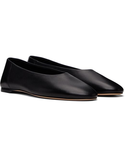 Totême Black Slip Nappa Ballerina Flats