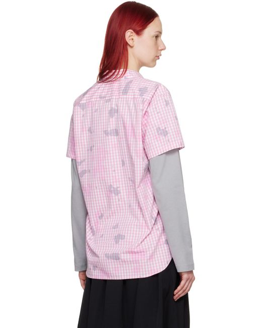 Chemise rose à motif guinguan Comme des Garçons en coloris Pink
