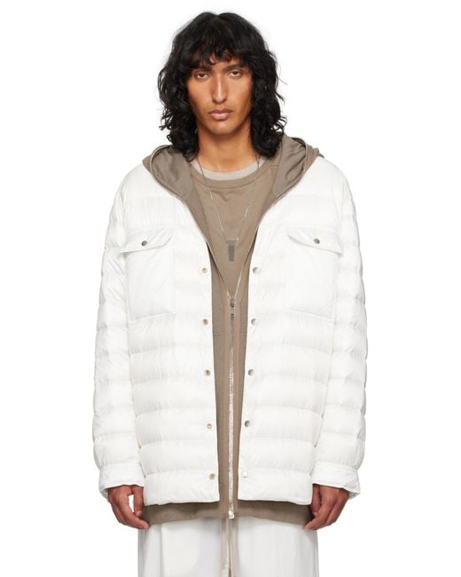 Rick Owens White Moncler + Off- Outershirt Jacket for men