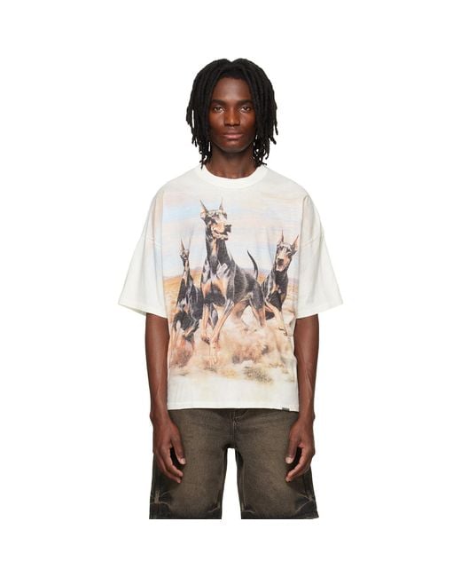 Represent Natural Off- Western Dobermans T-Shirt for men
