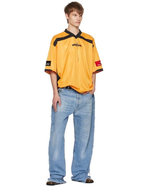 Martine Rose Orange Printed Rugby T-Shirt for men