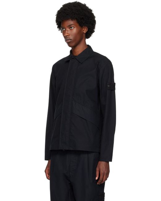 メンズ Stone Island ブラック コットン ジャケット Black