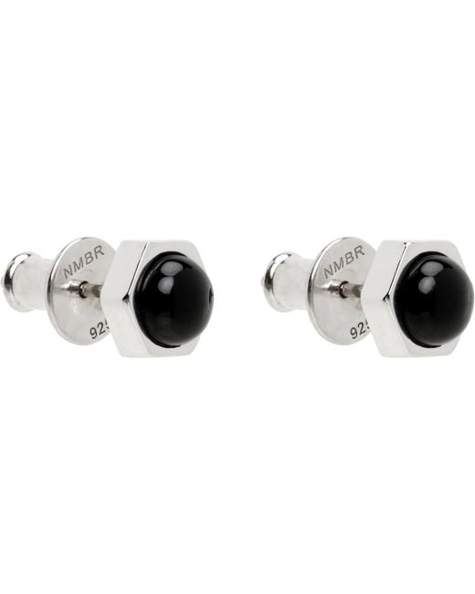 NUMBERING Black #7122 Earrings for men