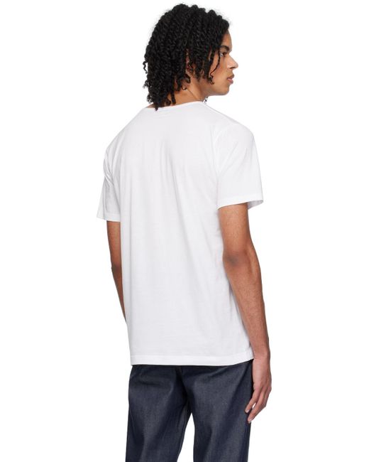 T-shirt blanc en coton superfin Sunspel pour homme en coloris White