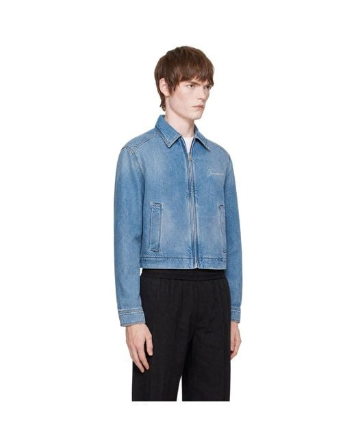 Jacquemus Blue 'La Veste De-Nîmes Canevas' Denim Jacket for men