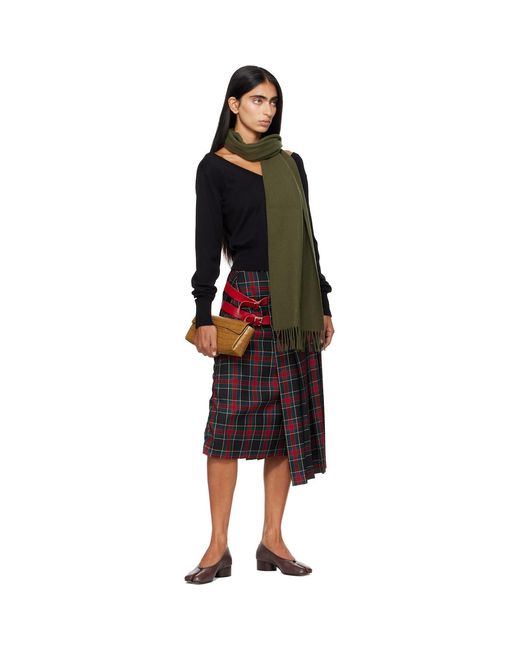 Vivienne Westwood Green Embroidered Scarf