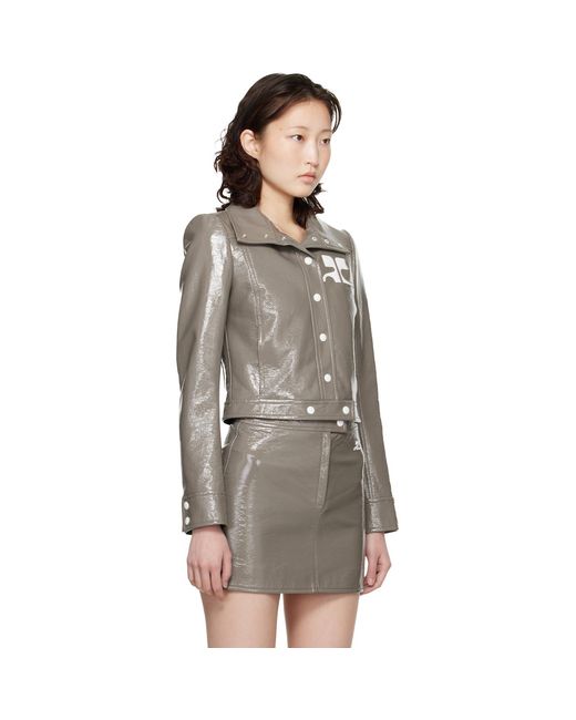 Courreges Brown Reedition Vinyl Jacket