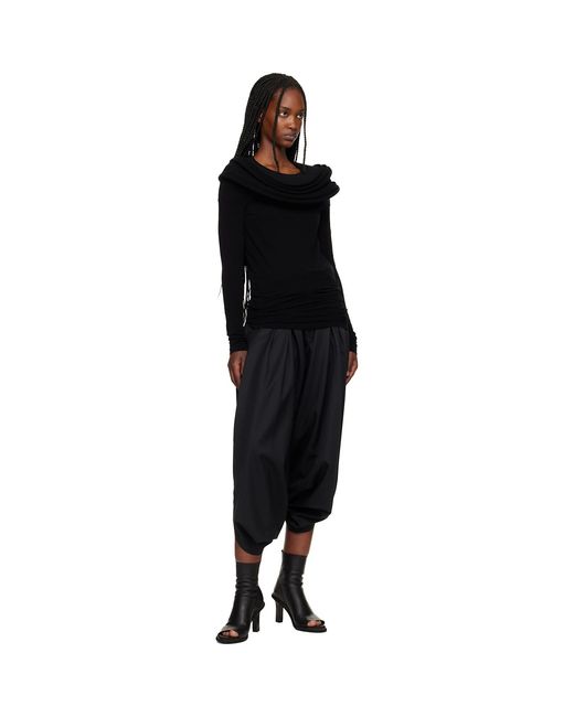 Comme des Garçons Black Polyester Wool Gabardine Trousers