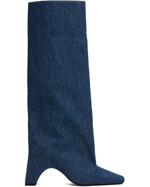 Coperni Blue Denim Bridge Tall Boots