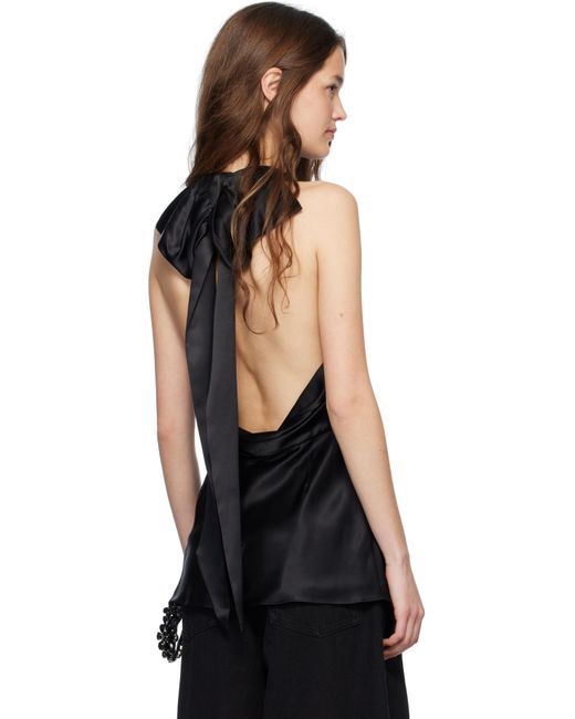 Simone Rocha ブラック リボン ホルタートップ Black