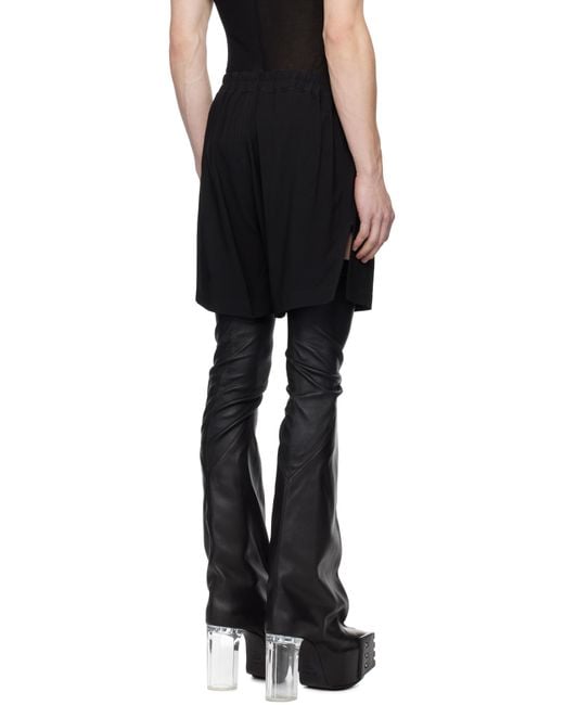 【国内発送】Rick Owens ブラック Hollywood Bud ショートパンツ メンズ Rick Owens ブラック Hollywood Bela Boxers ショート