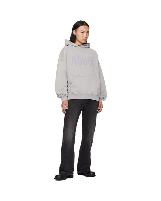 Ksubi Gray Blasted Hoodie for men