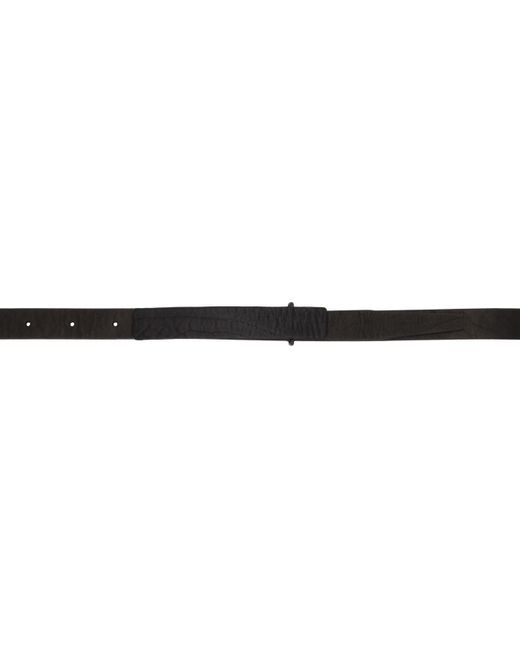 Julius Black Leather Plate Belt for men