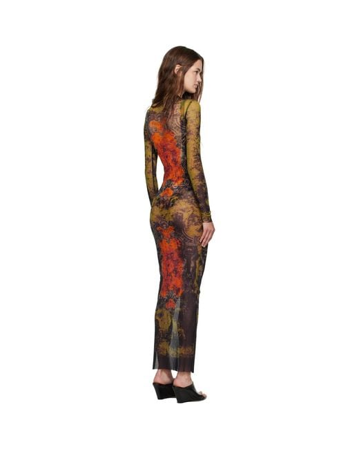 Jean Paul Gaultier Black Khaki & 'The Long Médaillon' Maxi Dress