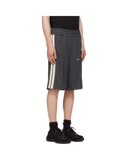 Palm Angels Black Classic Logo Track Shorts for men