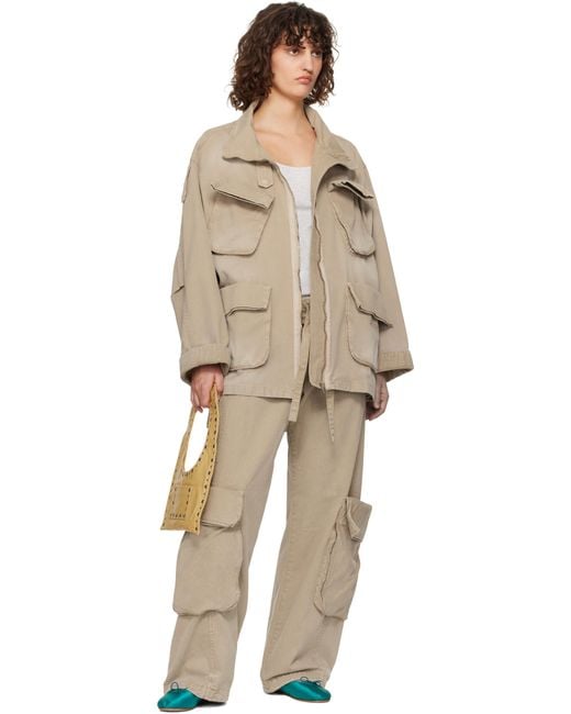 パンツ open yy WASHED ROLLED CARGO PANTS OPEN YY Washed Rolled Cargo Pants in Natural | Lyst
