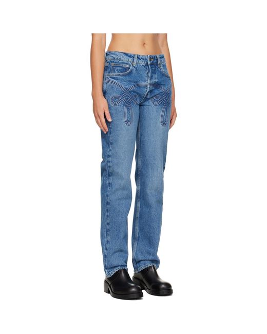 STEFAN COOKE Blue Braided Jeans