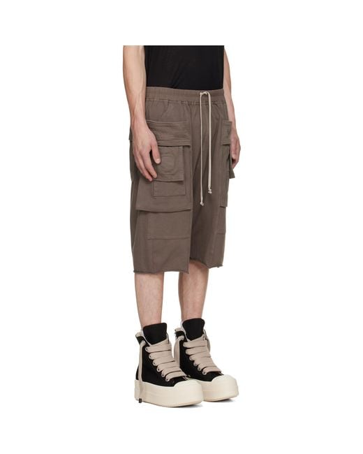 Rick Owens Multicolor Taupe Tower Creatch Cargo Pods Shorts for men