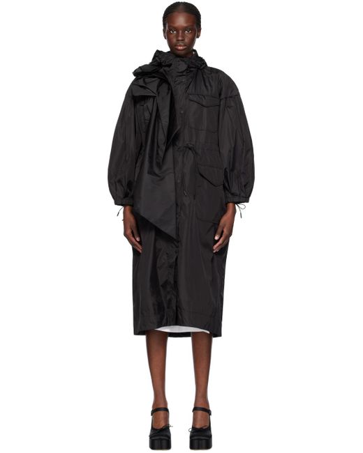 Manteau noir à appliqué Simone Rocha en coloris Black