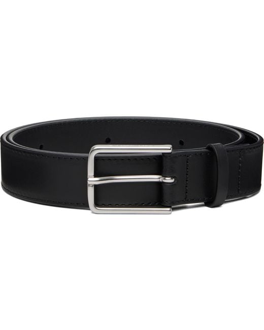 Maison Kitsuné Black Leather Belt for men