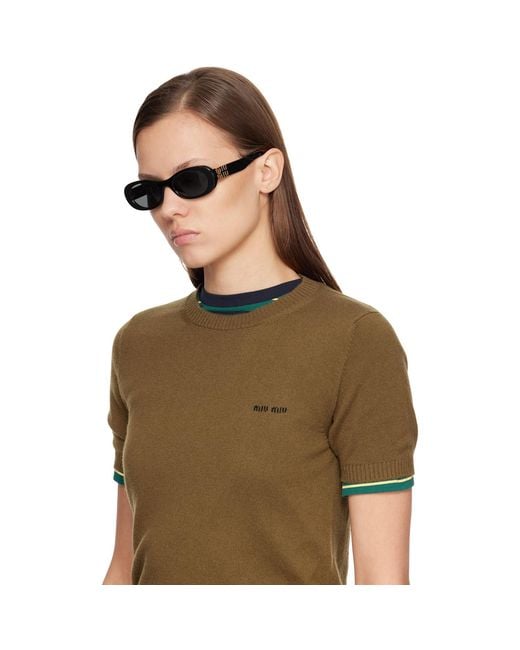 Miu Miu Black Miu Glimpse Sunglasses