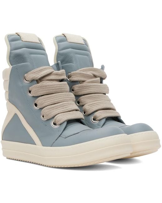 Rick Owens Porterville Jumbolaced Geobasket Sneakers in Blue for