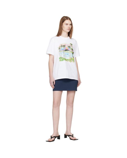 Casablanca White Short Sleeve T‑Shirt