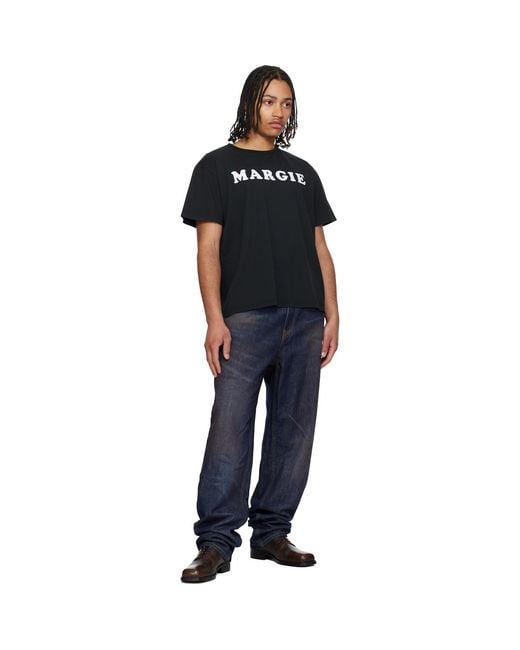 MM6 by Maison Margiela Black Vintage Jersey 'Margie' T-Shirt for men