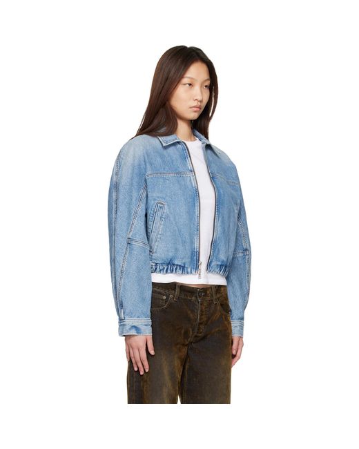 Agolde Blue Dixon Denim Bomber Jacket