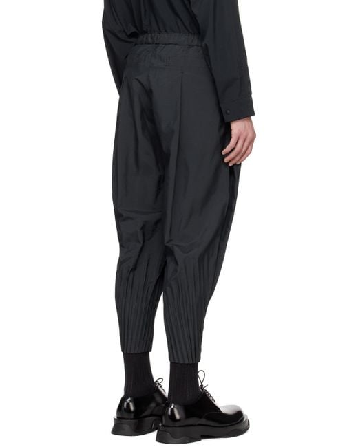 Homme Plissé Issey Miyake Black Homme Plissé Issey Miyake Cascade Trousers for men