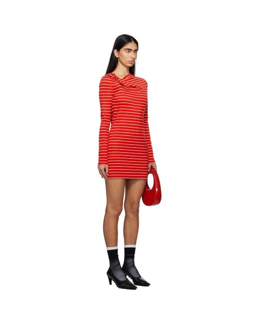 MSGM Red Striped Minidress