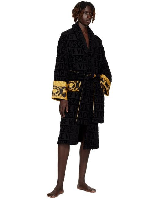 Versace Black 'i Heart Baroque' Robe for men
