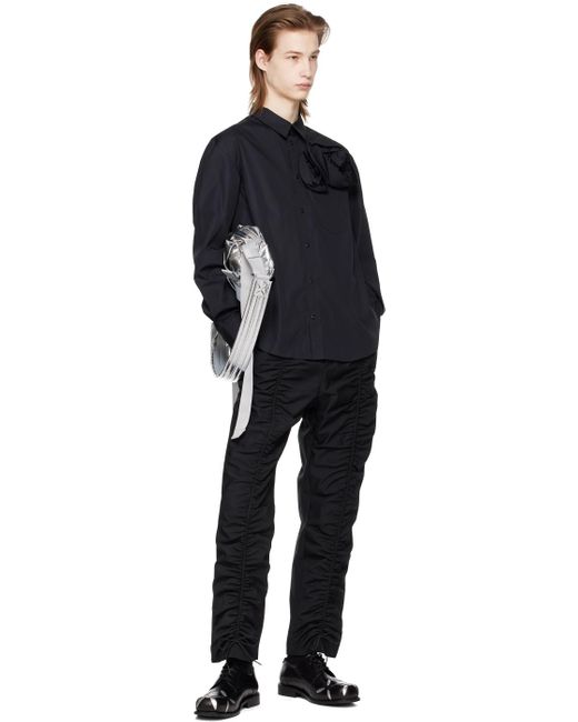 Simone Rocha Black Ruched Trousers for men