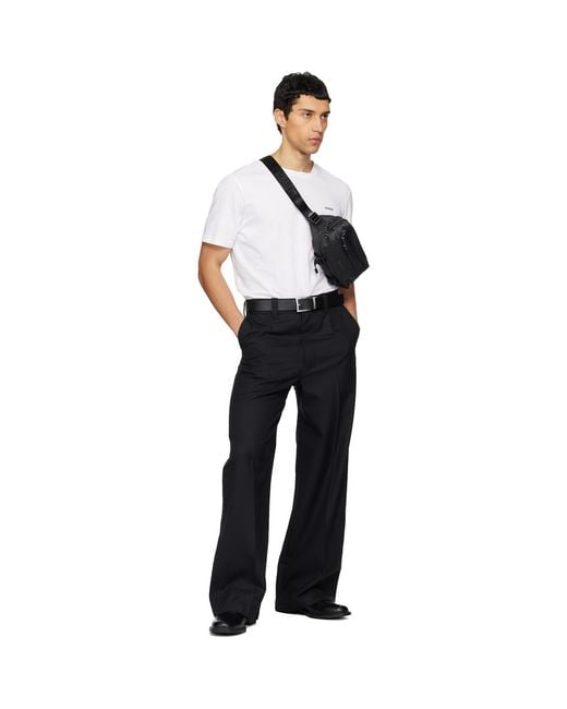 HUGO Black Bonded-Logo Belt Bag for men