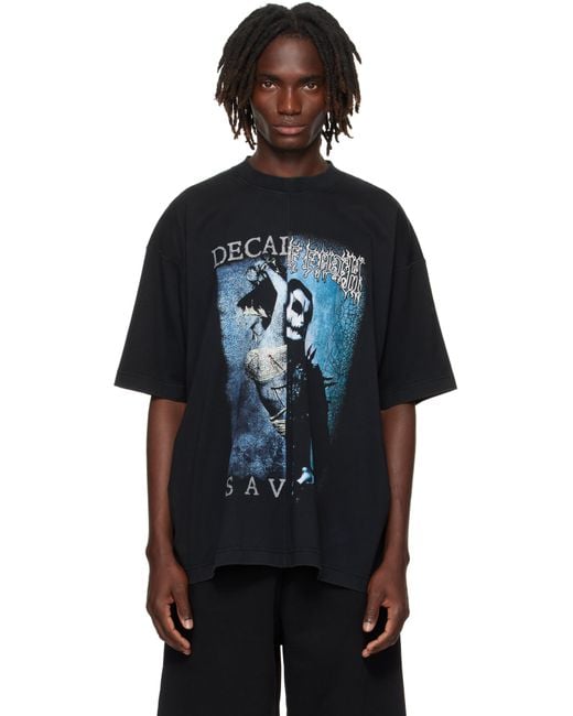 Vetements Black Cradle Of Filth Cut-Up Oversized T-Shirt for men