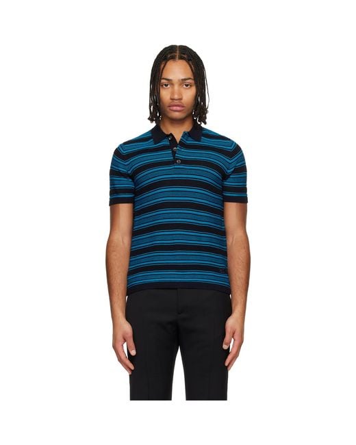 Wales Bonner Blue 'The Dawn Knit' Polo for men