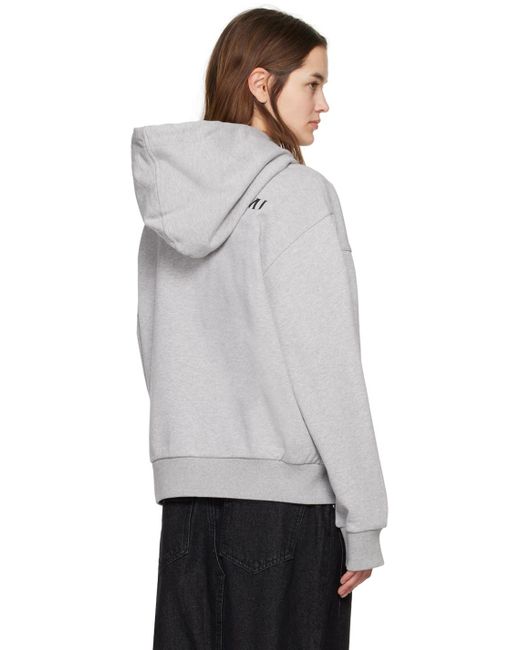Wooyoungmi White Gray Patch Hoodie