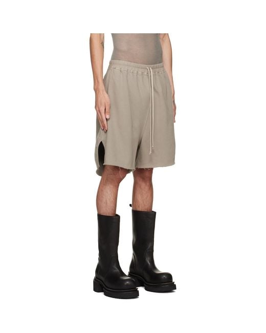 Rick Owens Natural Tower Long Boxers Butt Zip Shorts for men
